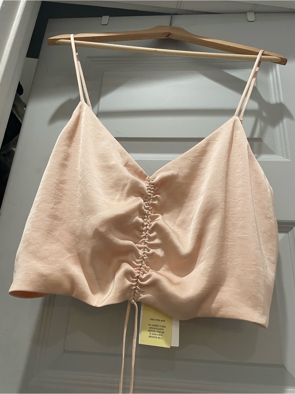 Wilfred Aritzia Verso Top Coral Blush Ruched Cami // L //NEW w TAGS